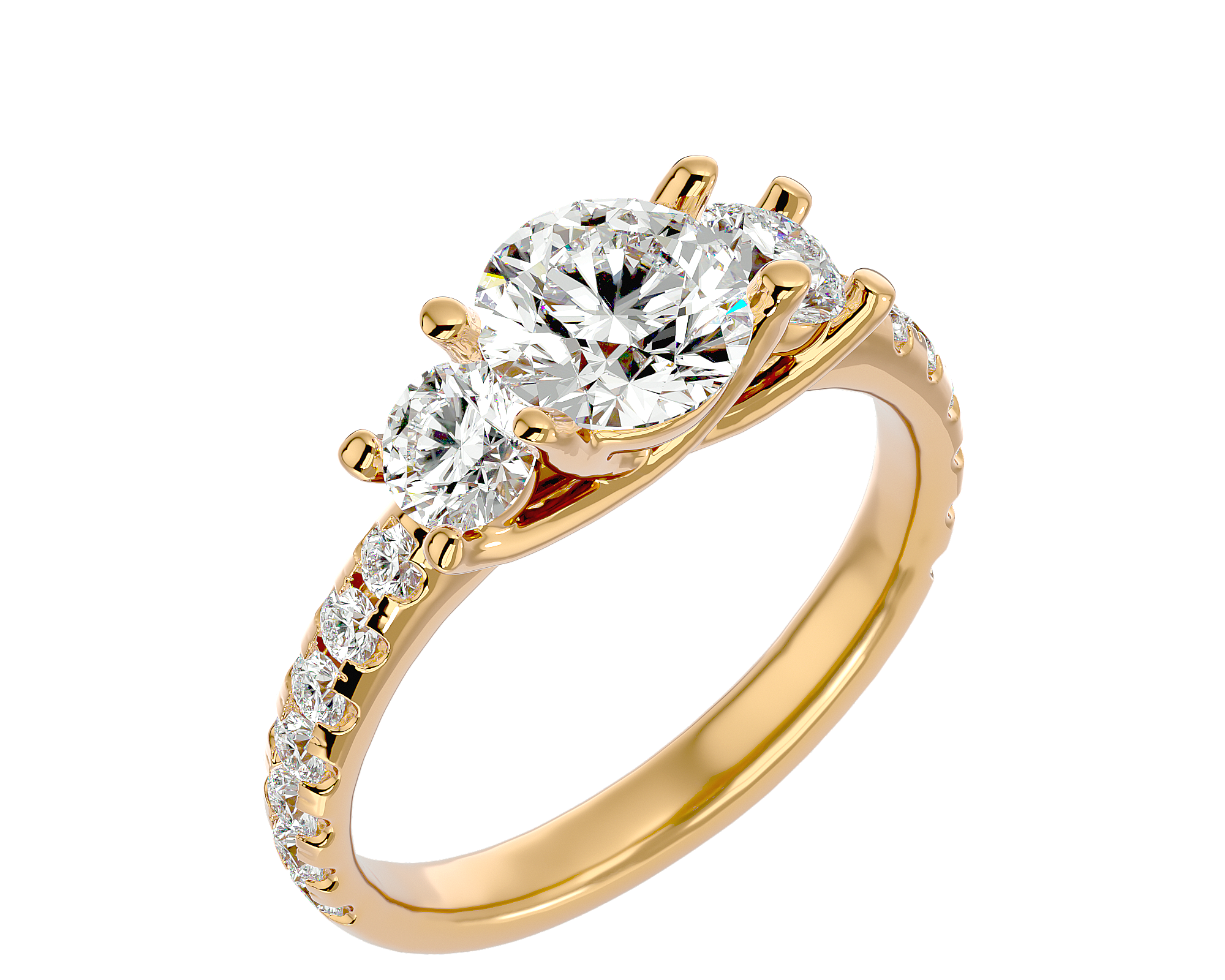 2 1/2 ctw Round Three Stone Lab Grown Diamond Ring