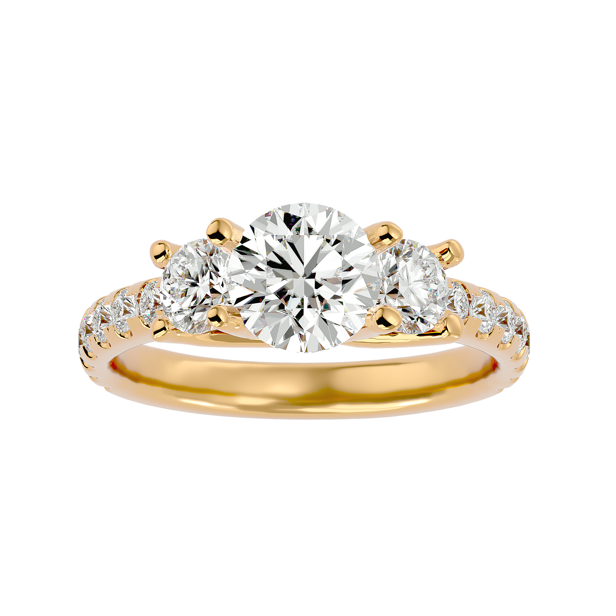 2 1/2 ctw Round Three Stone Lab Grown Diamond Ring
