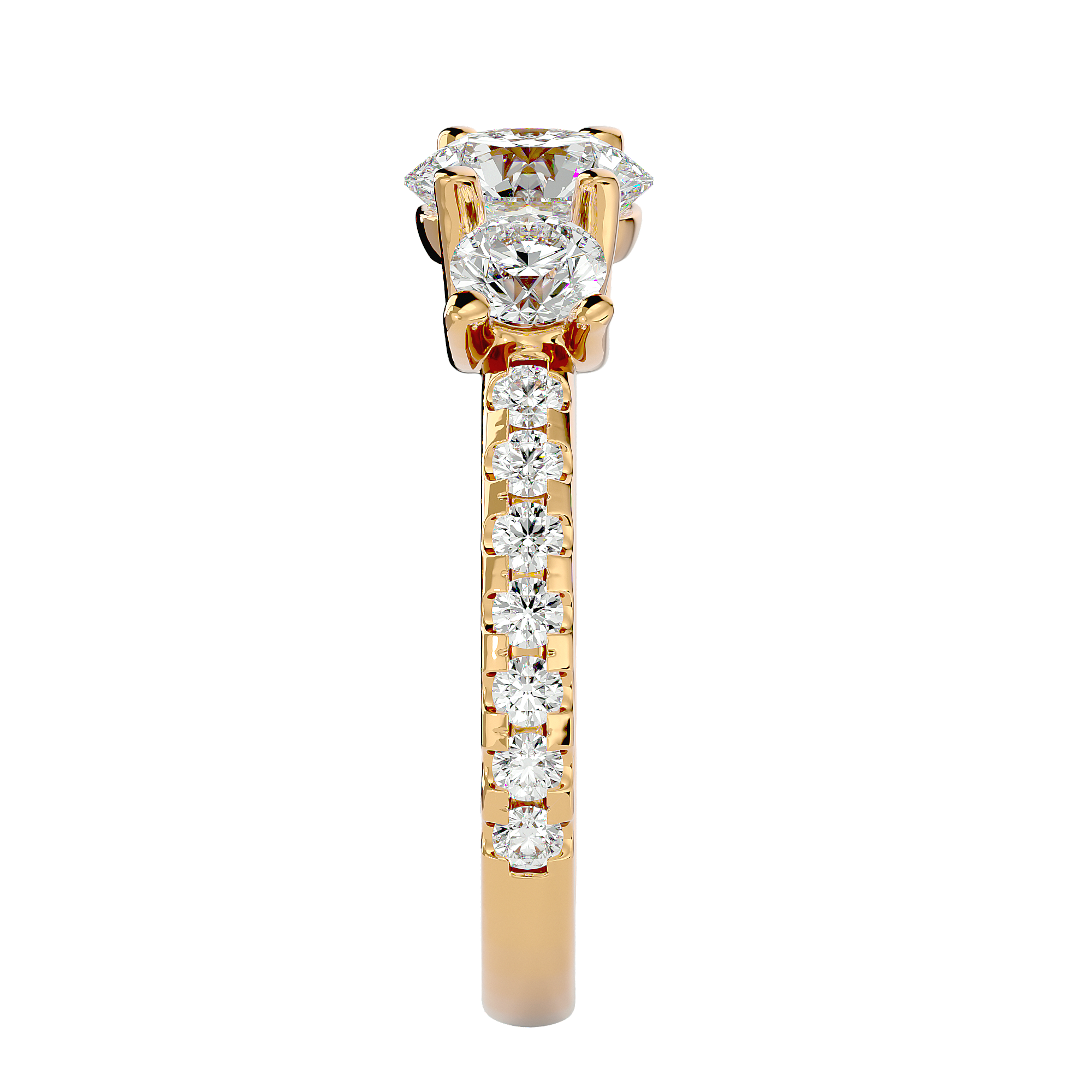 2 1/2 ctw Round Three Stone Lab Grown Diamond Ring