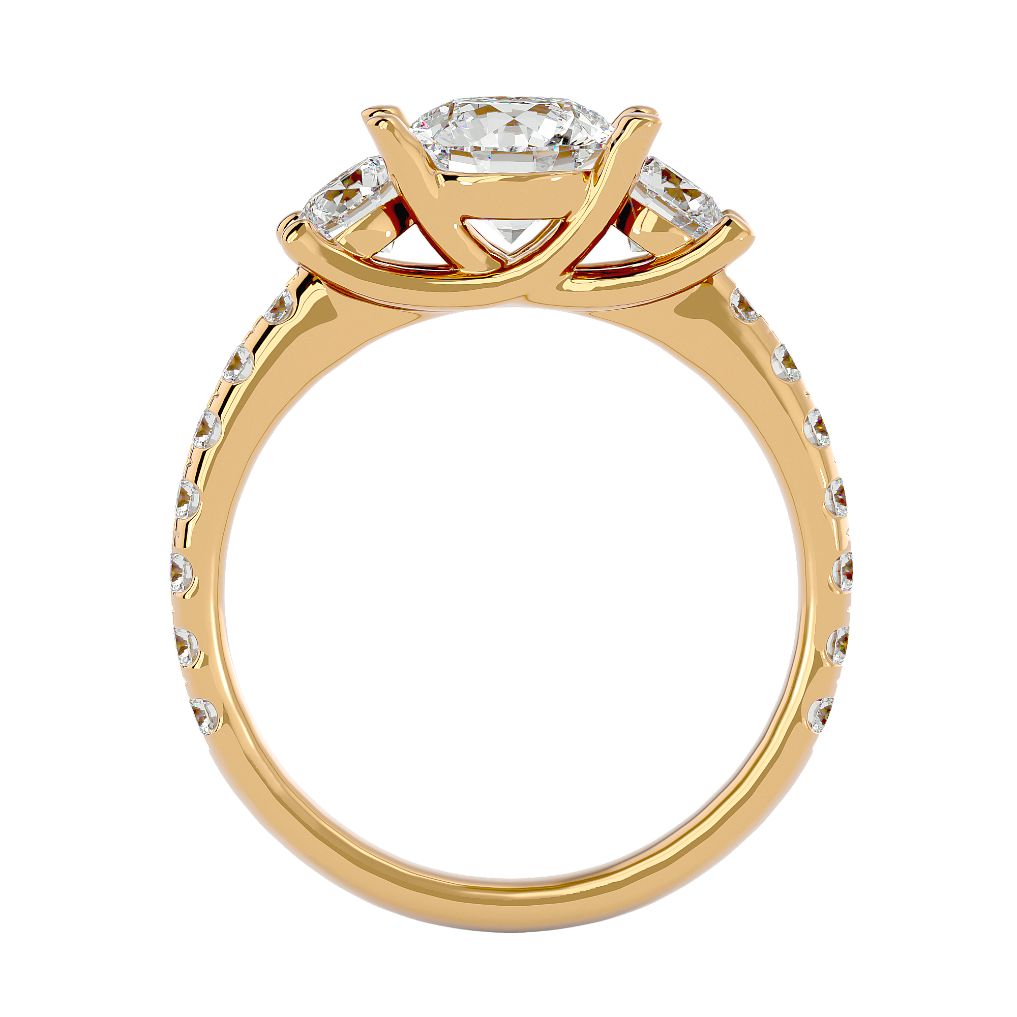 2 1/2 ctw Round Three Stone Lab Grown Diamond Ring