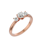 7/8 ctw Round Three Stone Lab Grown Diamond Ring