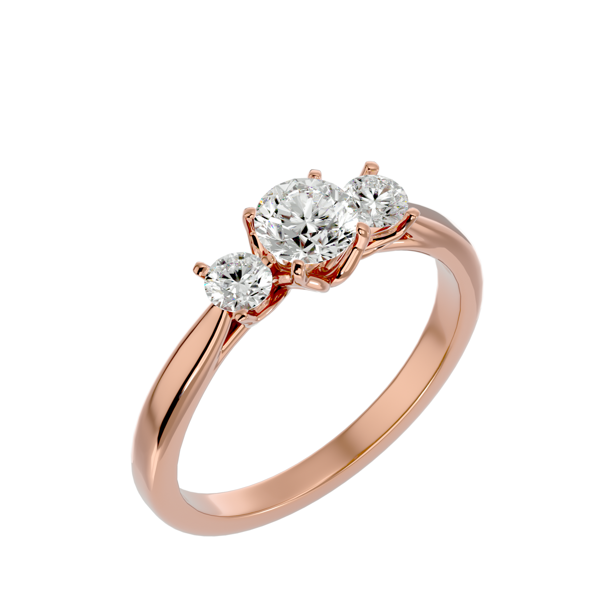 7/8 ctw Round Three Stone Lab Grown Diamond Ring