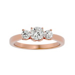 7/8 ctw Round Three Stone Lab Grown Diamond Ring