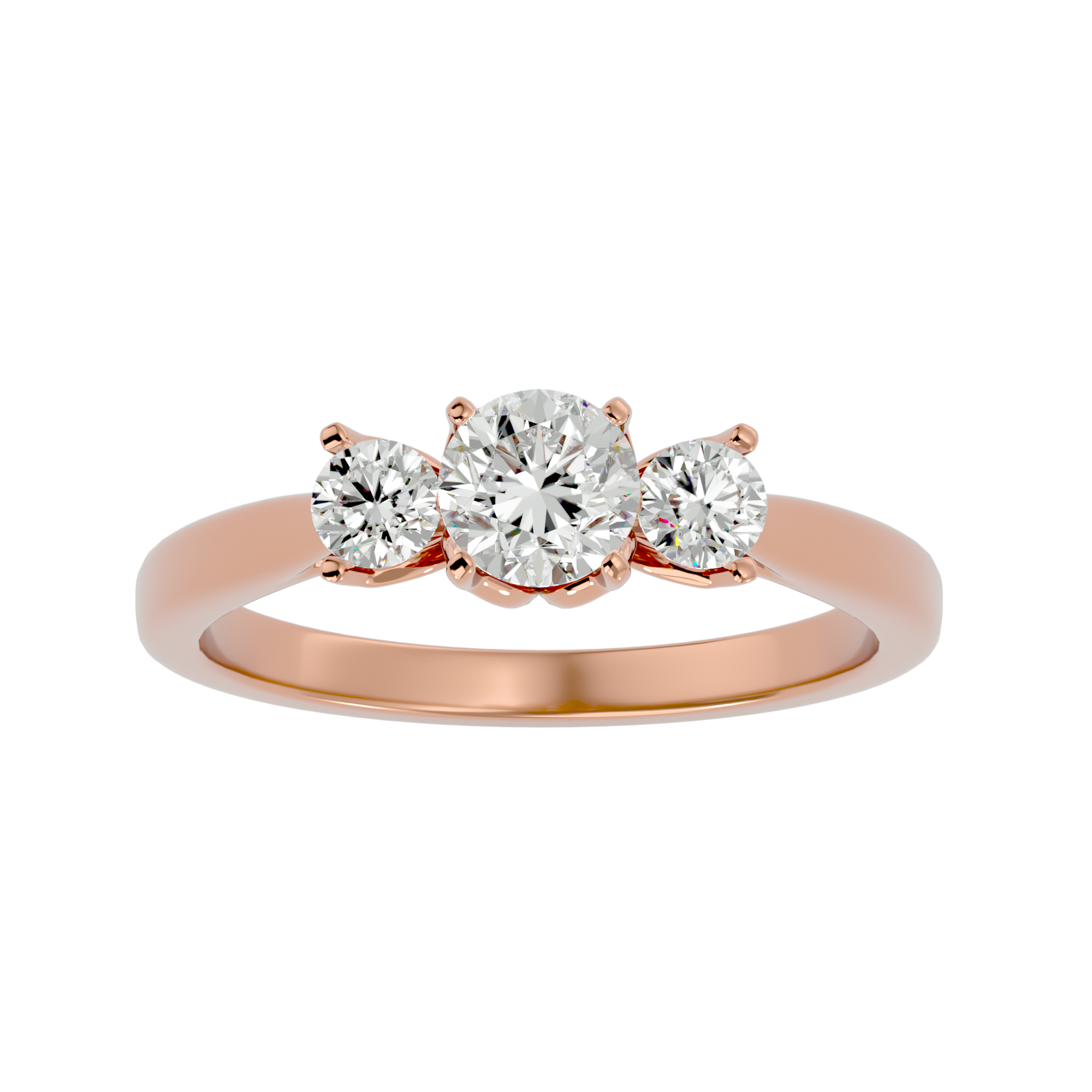 7/8 ctw Round Three Stone Lab Grown Diamond Ring