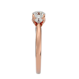 7/8 ctw Round Three Stone Lab Grown Diamond Ring