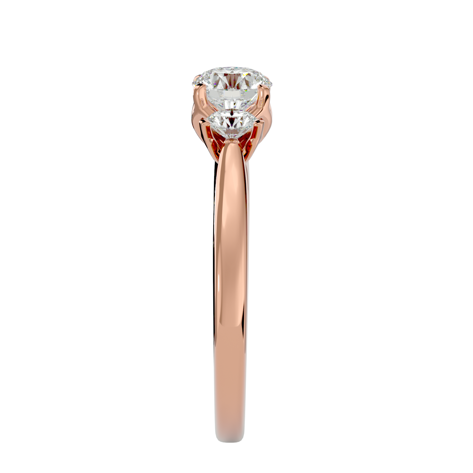 7/8 ctw Round Three Stone Lab Grown Diamond Ring