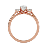 7/8 ctw Round Three Stone Lab Grown Diamond Ring