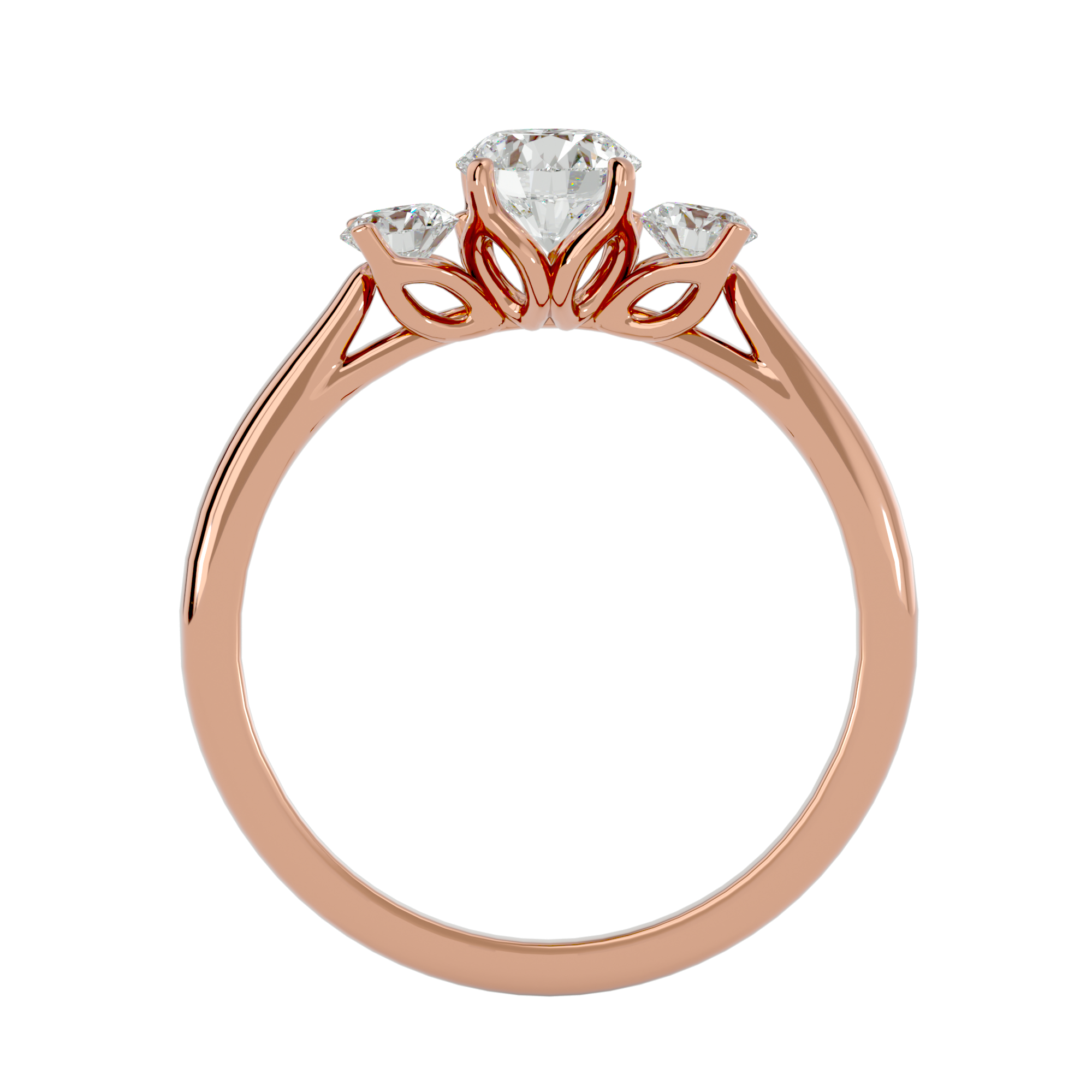 7/8 ctw Round Three Stone Lab Grown Diamond Ring