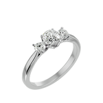7/8 ctw Round Three Stone Lab Grown Diamond Ring