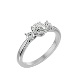7/8 ctw Round Three Stone Lab Grown Diamond Ring
