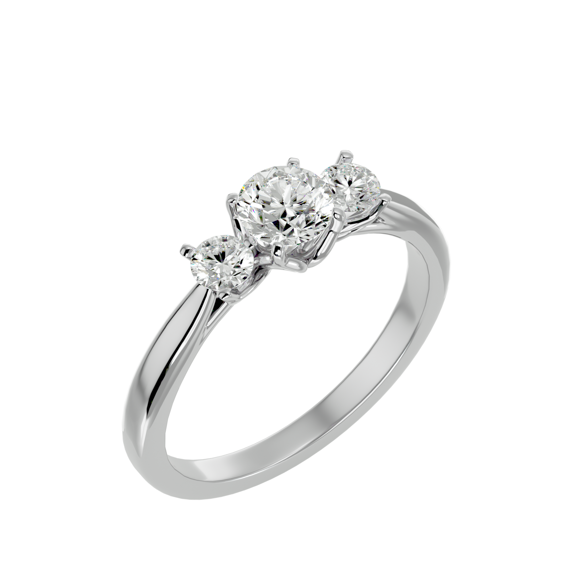 7/8 ctw Round Three Stone Lab Grown Diamond Ring