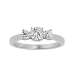 7/8 ctw Round Three Stone Lab Grown Diamond Ring