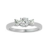 7/8 ctw Round Three Stone Lab Grown Diamond Ring