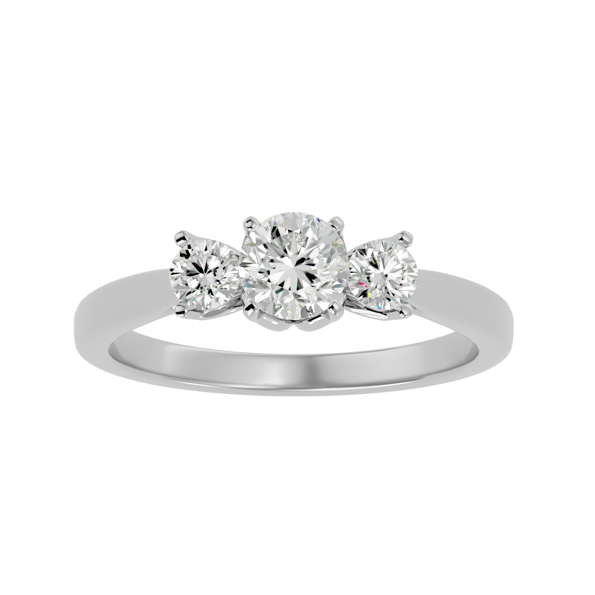 7/8 ctw Round Three Stone Lab Grown Diamond Ring