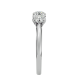 7/8 ctw Round Three Stone Lab Grown Diamond Ring