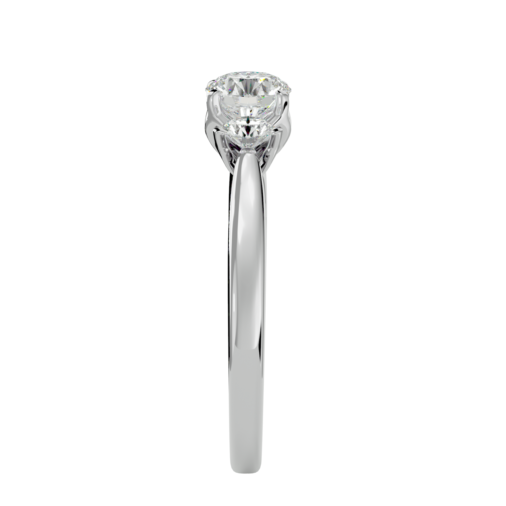 7/8 ctw Round Three Stone Lab Grown Diamond Ring