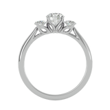 7/8 ctw Round Three Stone Lab Grown Diamond Ring