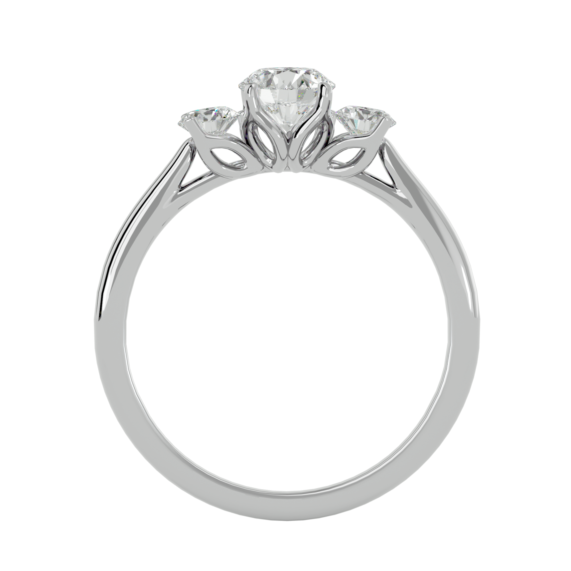 7/8 ctw Round Three Stone Lab Grown Diamond Ring