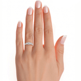 7/8 ctw Round Three Stone Lab Grown Diamond Ring