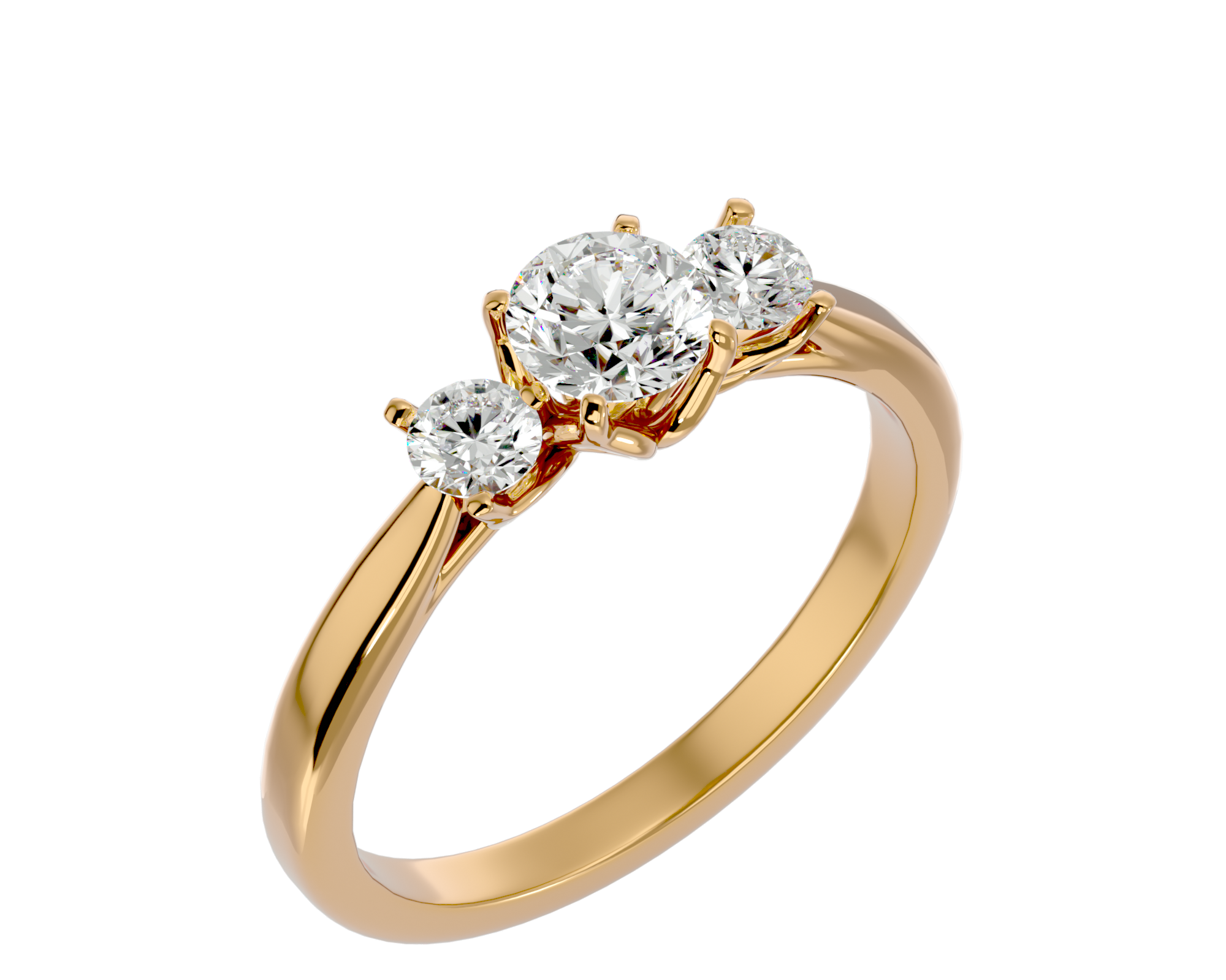 7/8 ctw Round Three Stone Lab Grown Diamond Ring