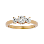 7/8 ctw Round Three Stone Lab Grown Diamond Ring