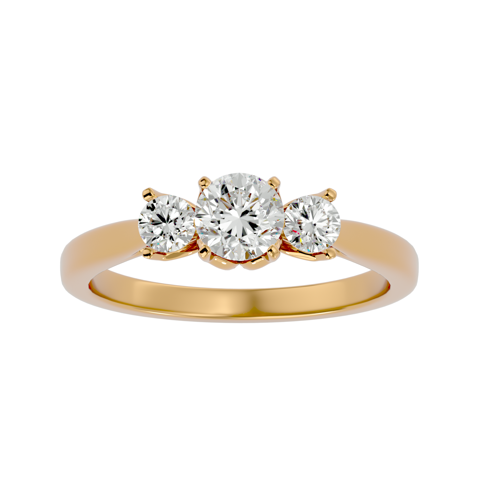 7/8 ctw Round Three Stone Lab Grown Diamond Ring