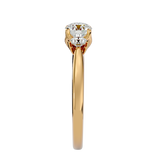 7/8 ctw Round Three Stone Lab Grown Diamond Ring