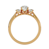 7/8 ctw Round Three Stone Lab Grown Diamond Ring