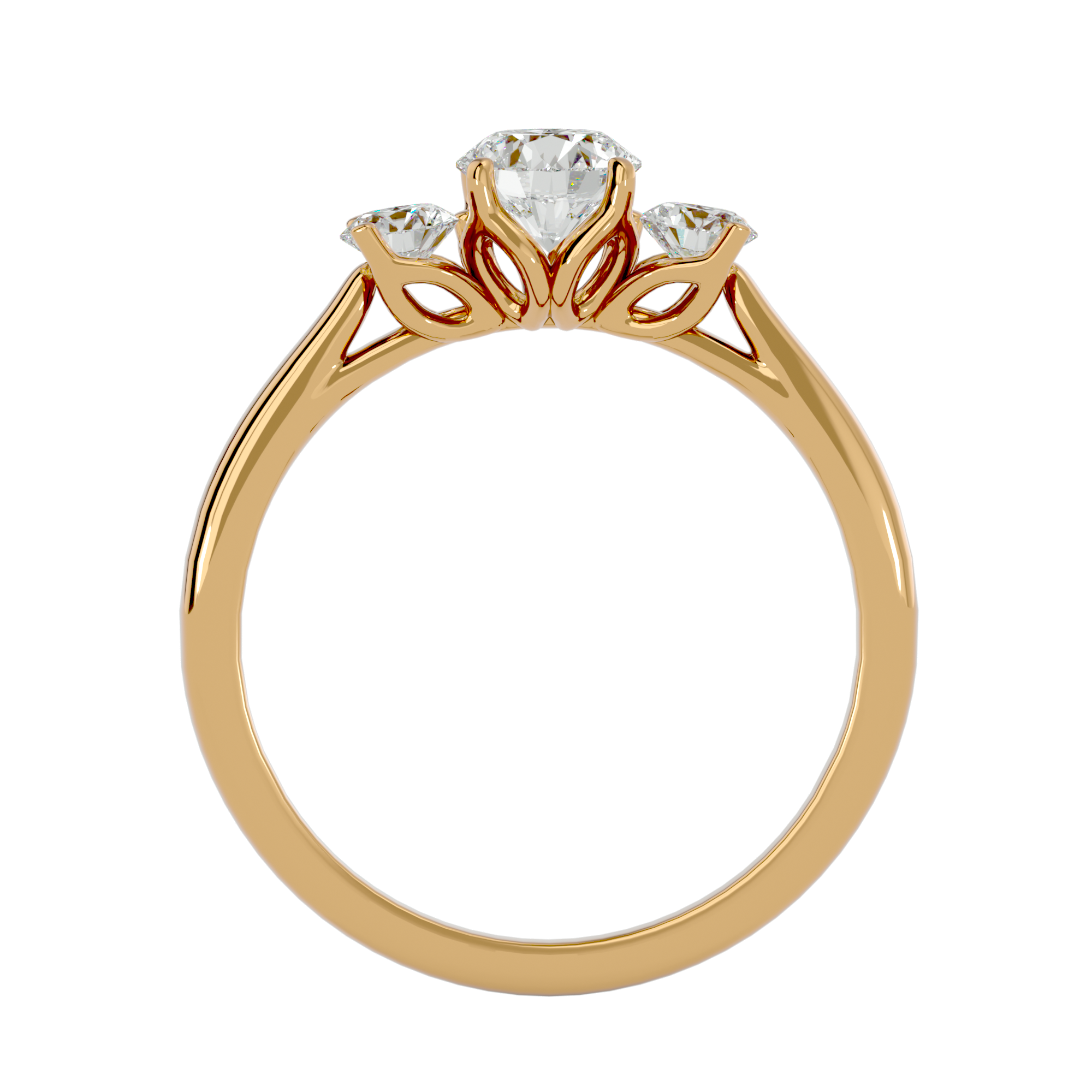 7/8 ctw Round Three Stone Lab Grown Diamond Ring