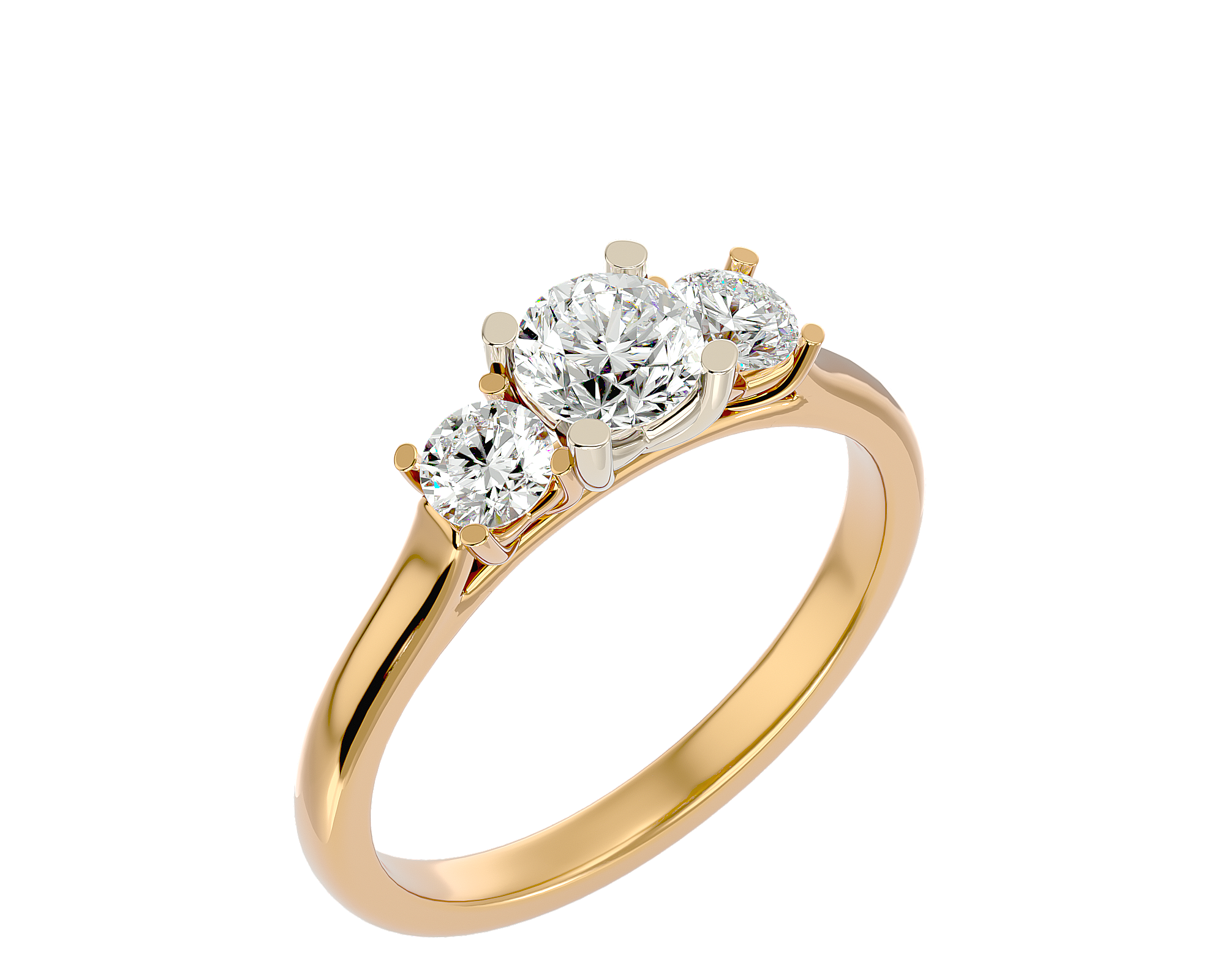 1 ctw Round Three Stone Lab Grown Diamond Ring