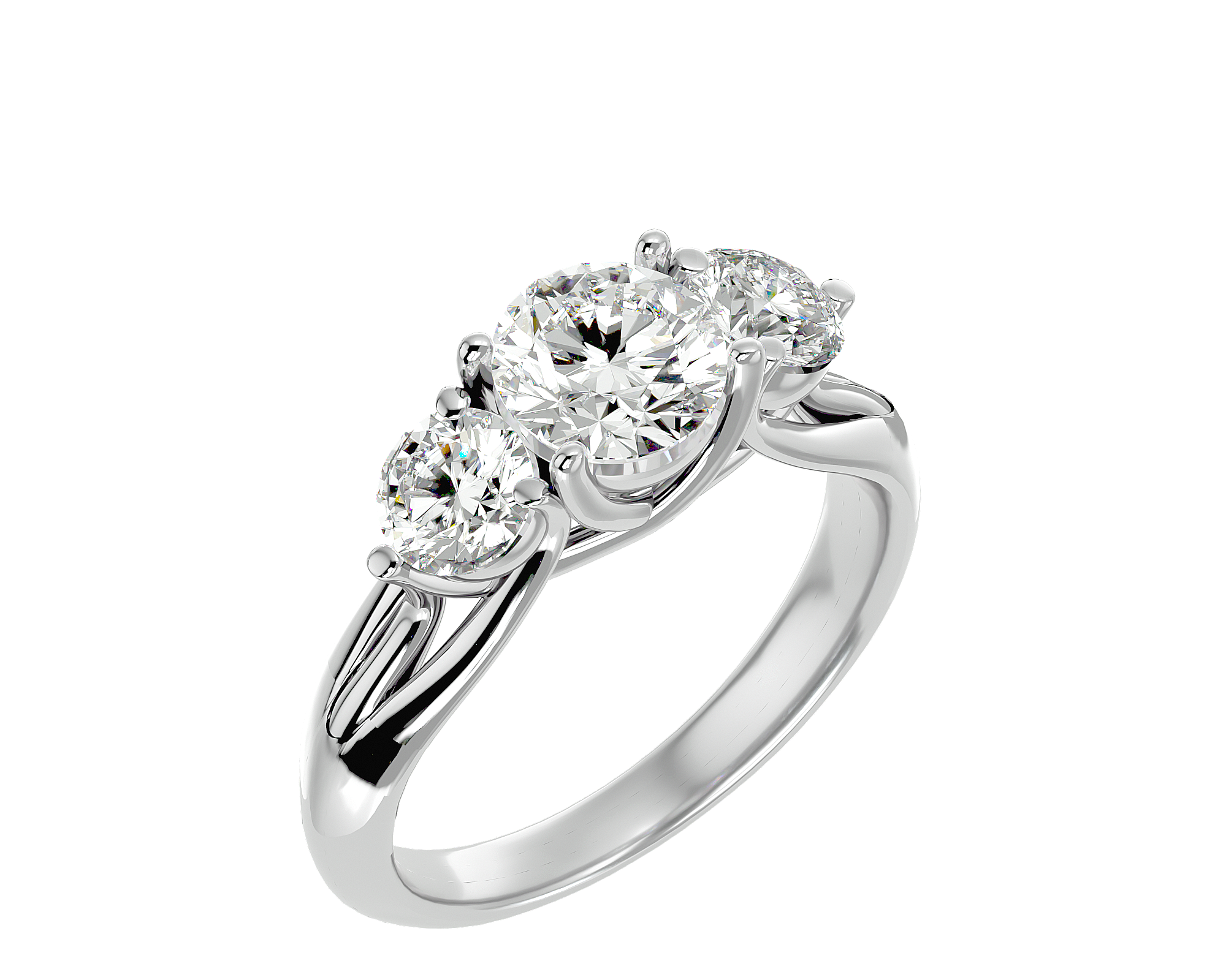 2 1/3 ctw Round Three Stone Lab Grown Diamond Ring