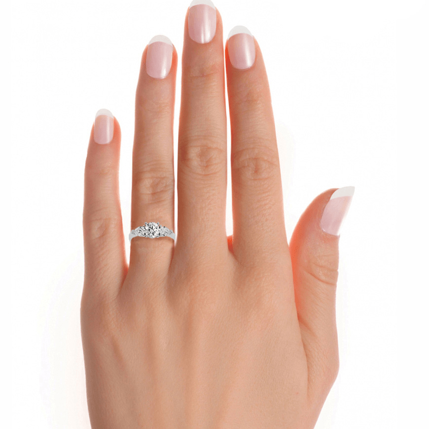2 1/3 ctw Round Three Stone Lab Grown Diamond Ring