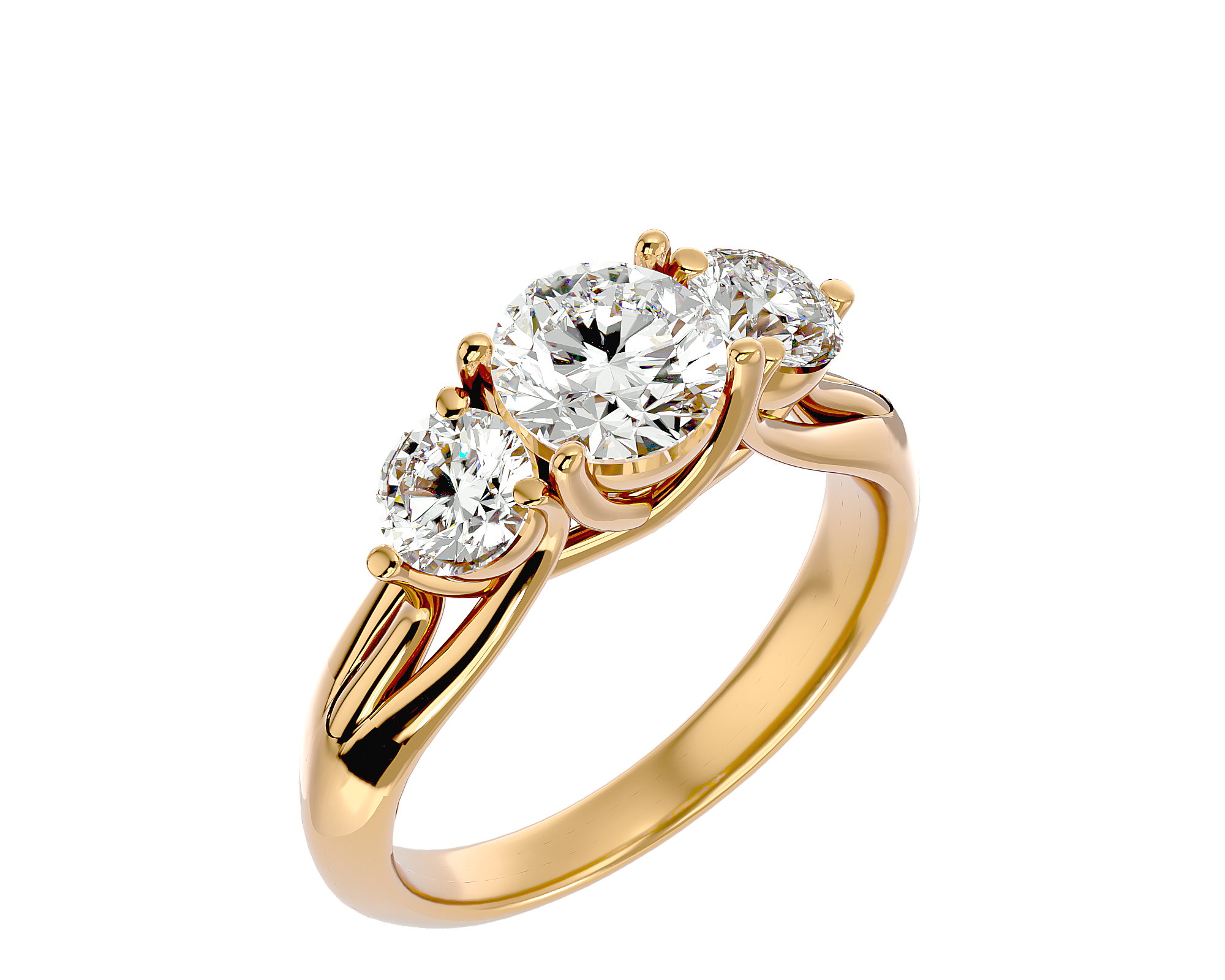 2 1/3 ctw Round Three Stone Lab Grown Diamond Ring