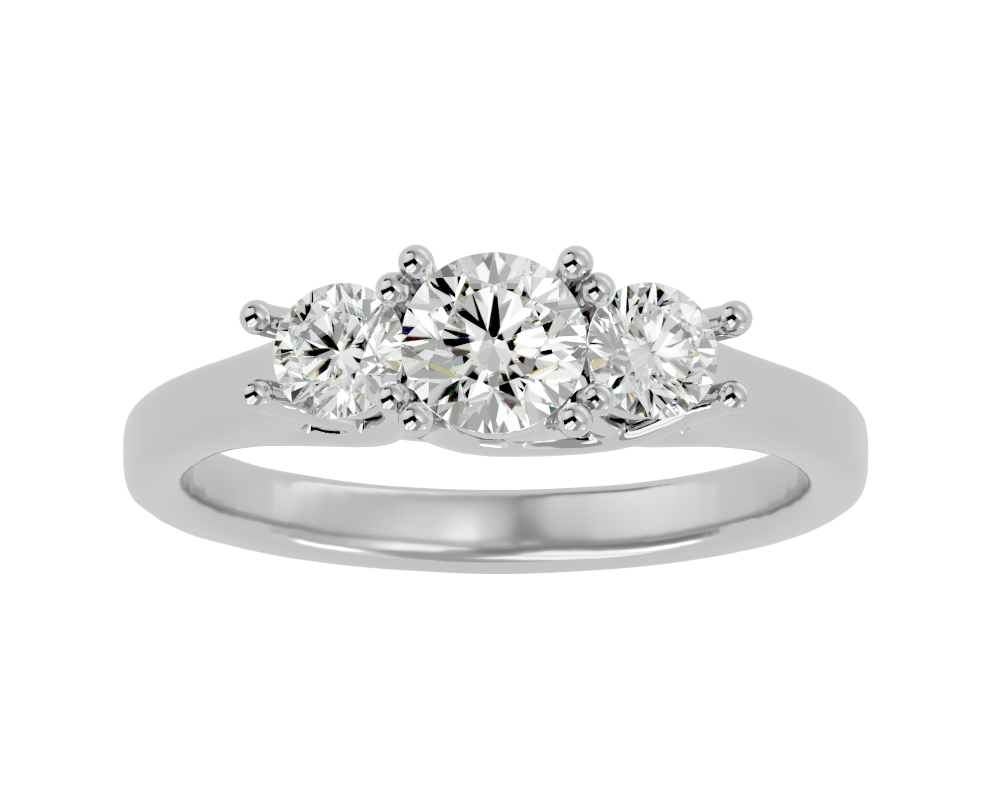 1 ctw Round Three Stone Lab Grown Diamond Ring