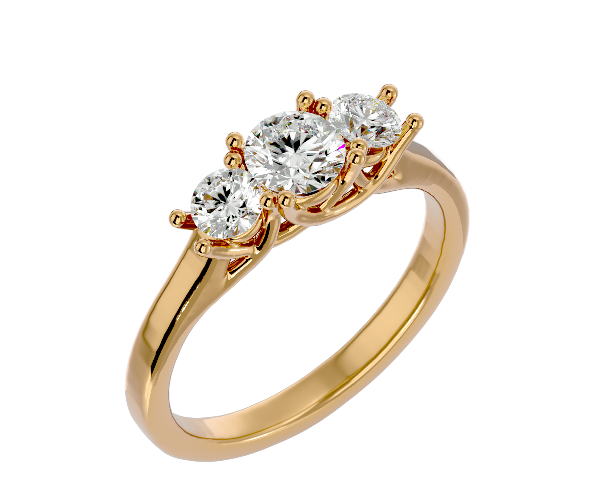 1 ctw Round Three Stone Lab Grown Diamond Ring