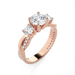 1 5/8 ctw Round 3 Stone Lab Grown Diamond Ring