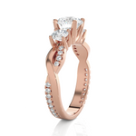 1 5/8 ctw Round 3 Stone Lab Grown Diamond Ring