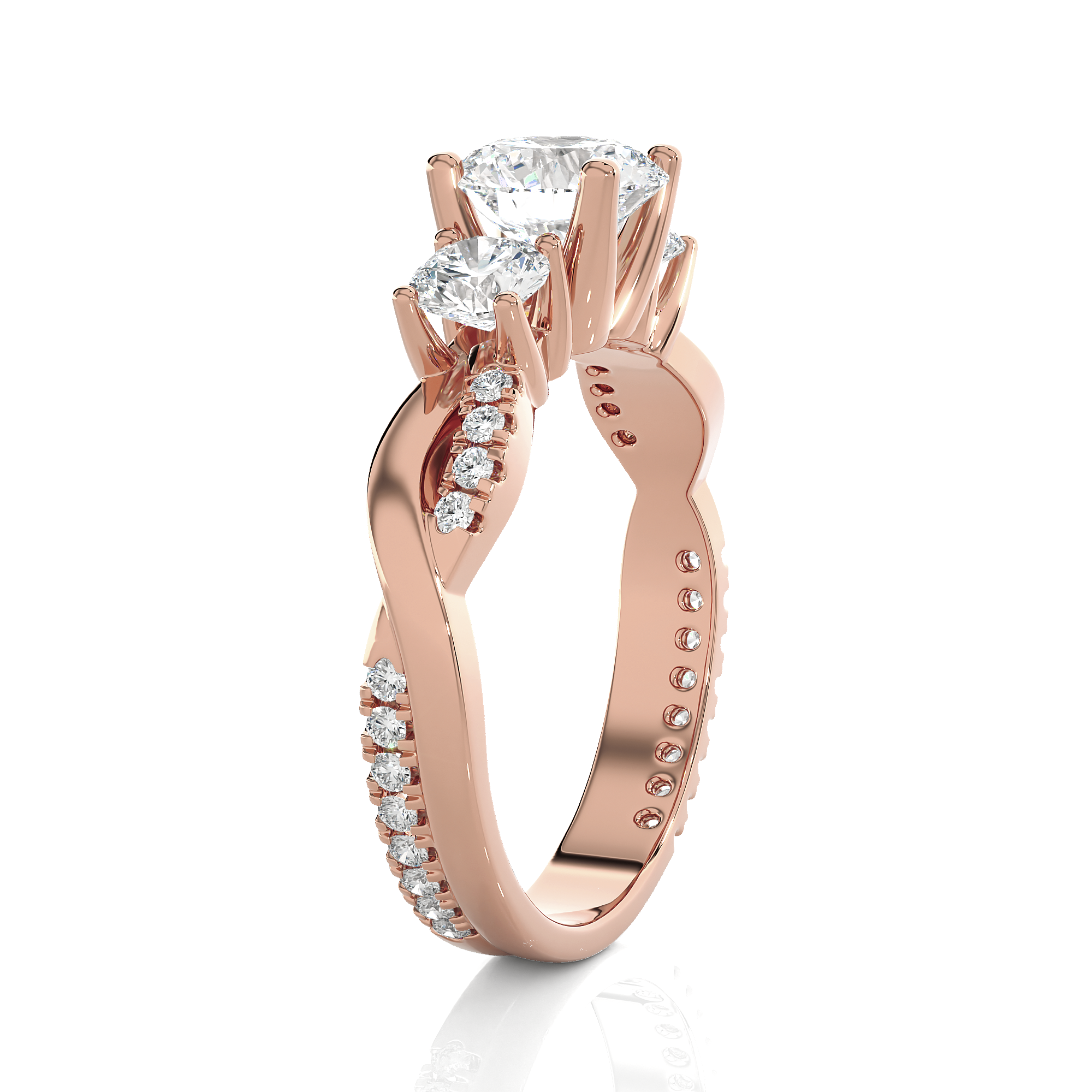 1 5/8 ctw Round 3 Stone Lab Grown Diamond Ring