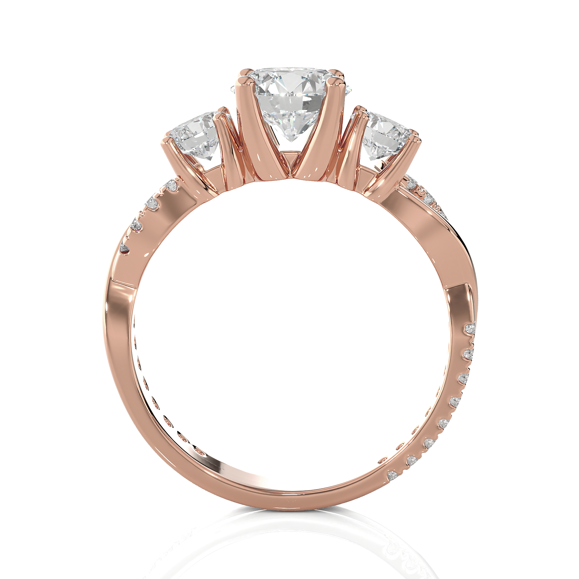1 5/8 ctw Round 3 Stone Lab Grown Diamond Ring