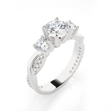 1 5/8 ctw Round 3 Stone Lab Grown Diamond Ring
