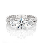 1 5/8 ctw Round 3 Stone Lab Grown Diamond Ring