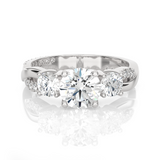1 5/8 ctw Round 3 Stone Lab Grown Diamond Ring