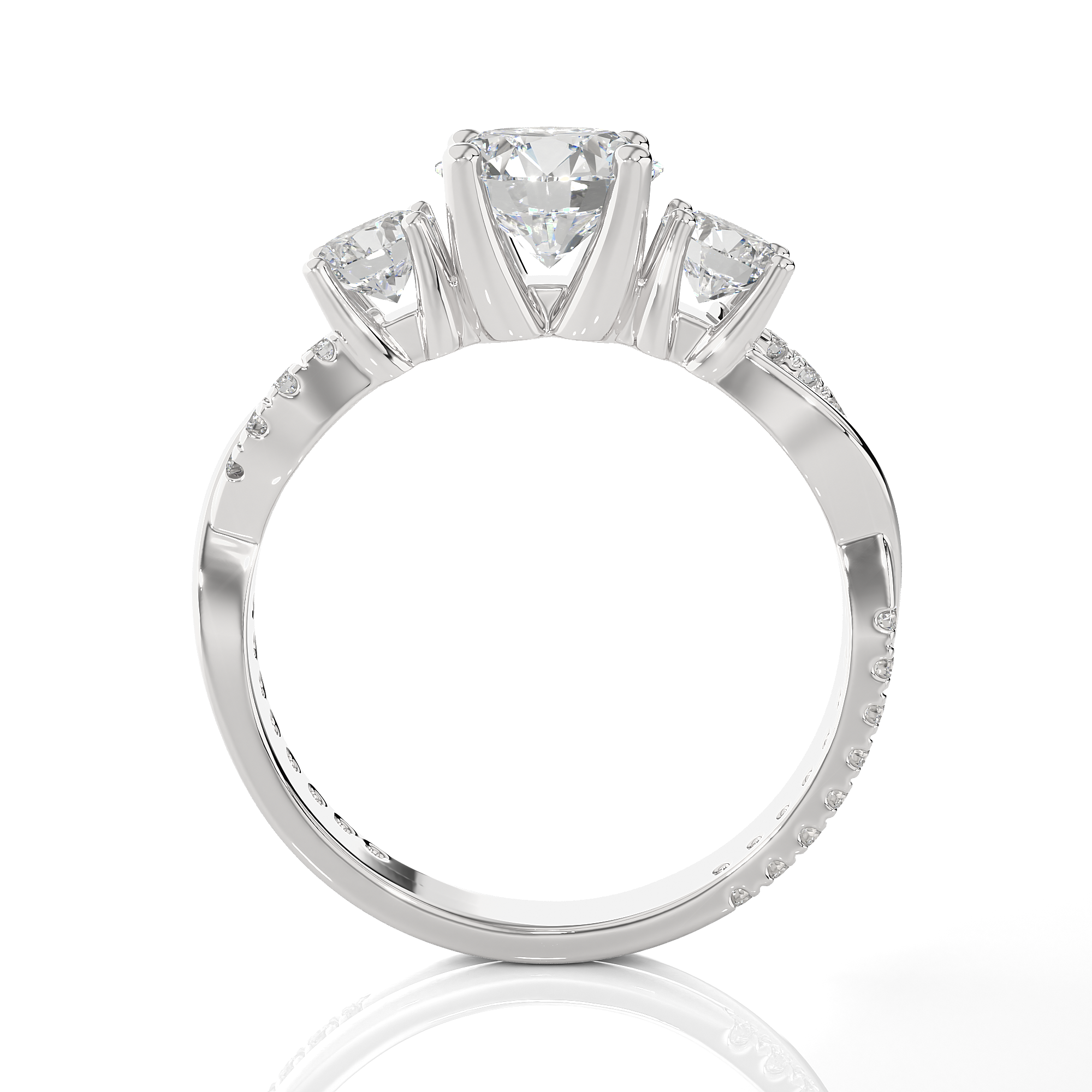 1 5/8 ctw Round 3 Stone Lab Grown Diamond Ring