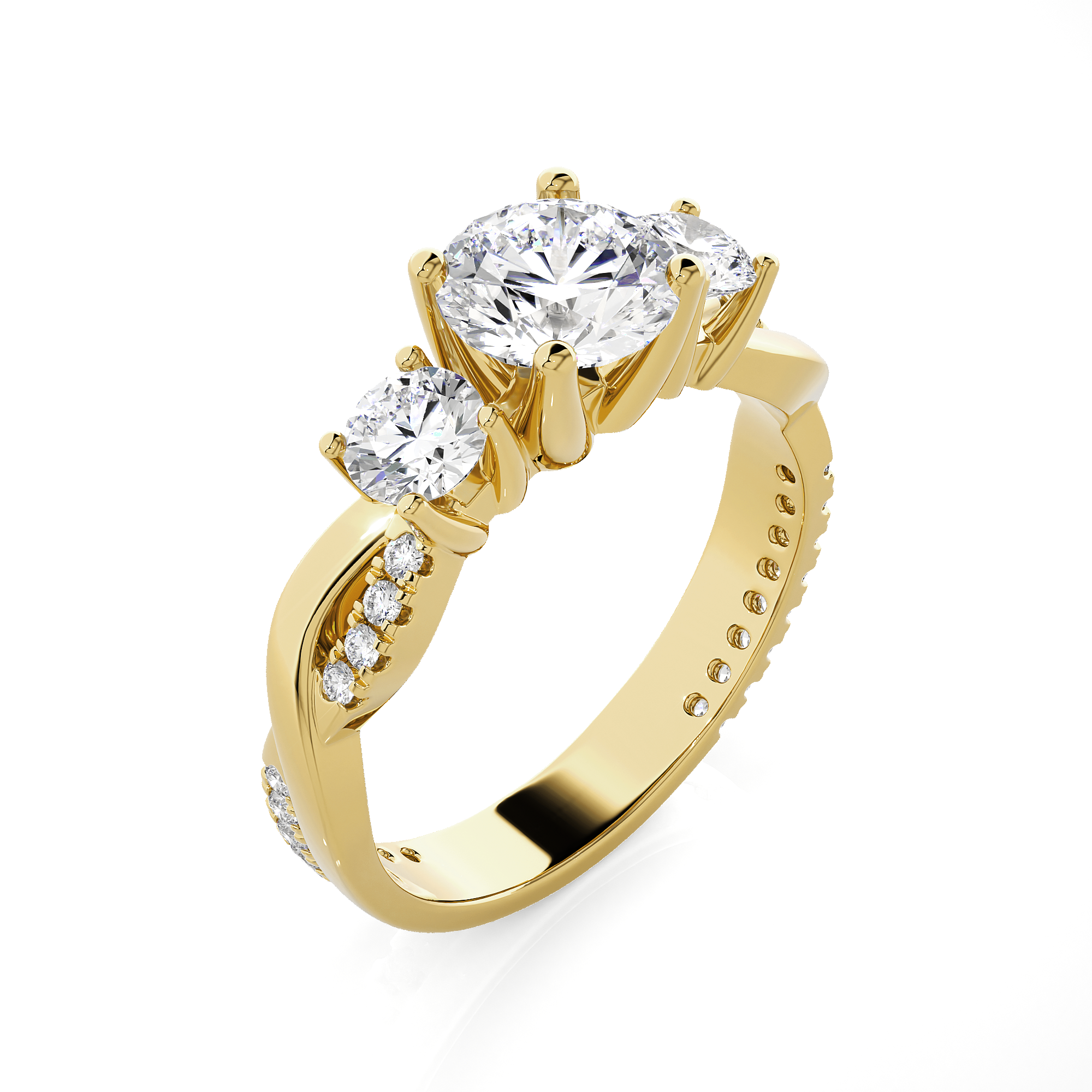 1 5/8 ctw Round 3 Stone Lab Grown Diamond Ring