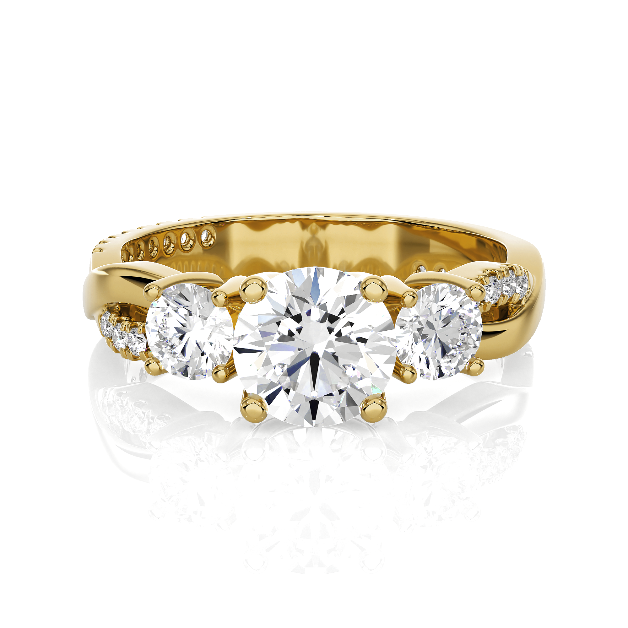 1 5/8 ctw Round 3 Stone Lab Grown Diamond Ring