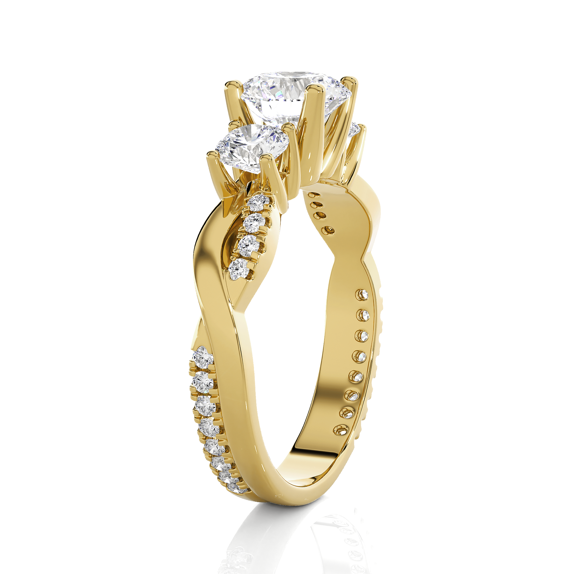 1 5/8 ctw Round 3 Stone Lab Grown Diamond Ring