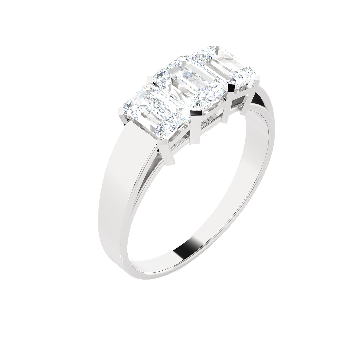 1 1/2 ctw Emerald-Cut Three Stone Lab Grown Diamond Ring