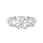 2 ctw Round with Princess Cut Three Stone Lab Grown Diamond Ring