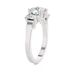 2 ctw Round with Princess Cut Three Stone Lab Grown Diamond Ring