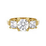 2 ctw Round with Princess Cut Three Stone Lab Grown Diamond Ring